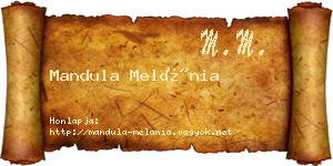 Mandula Melánia névjegykártya